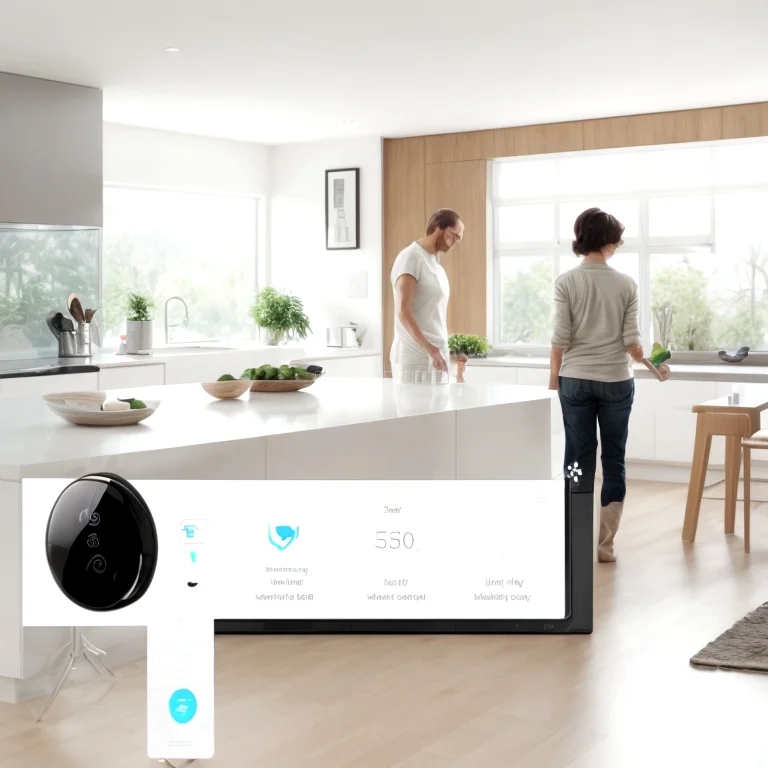 Hogar moderno con dispositivos inteligentes activados